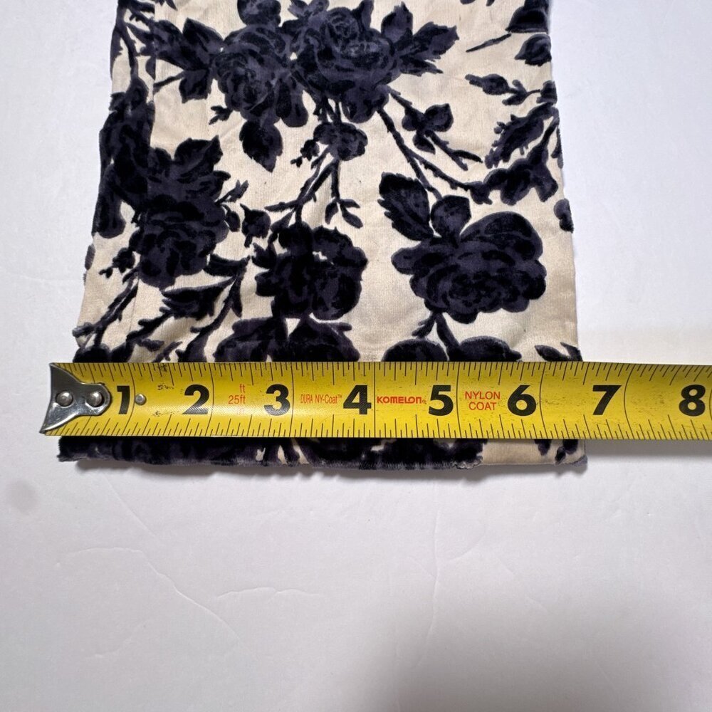 Tory Burch Dayton Floral Velvet Pants Size 8 Ivory Purple Flocked - Picture 11 of 16